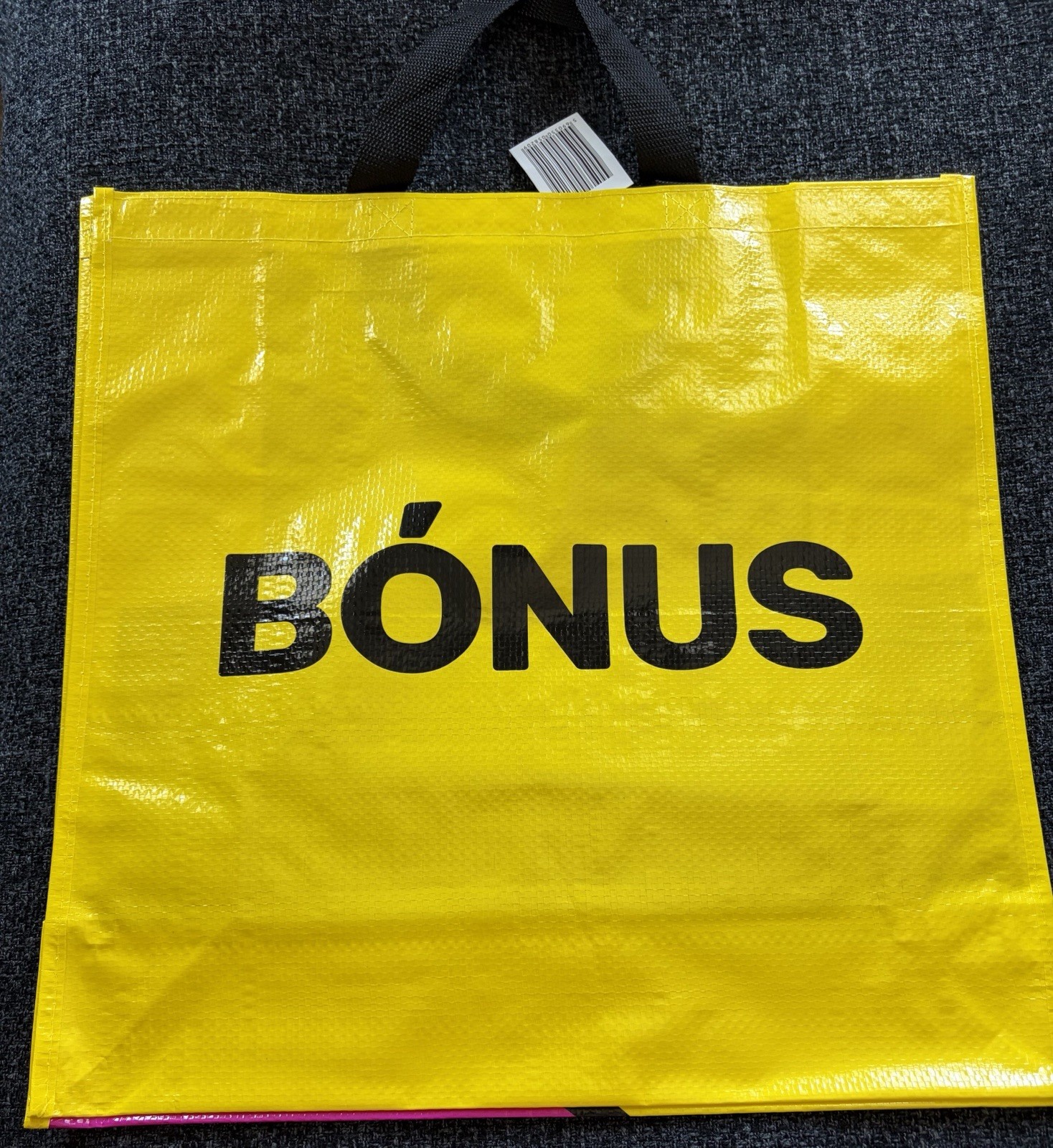 NEW ICELANDIC BONUS PINK PIG GROCERY TOTE BAG – REUSABLE WITH TAG