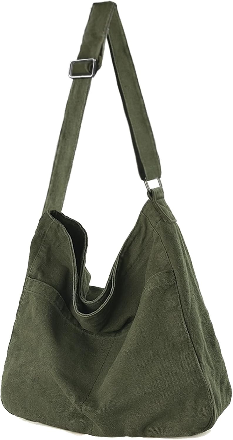 KEILONG Canvas Crossbody Shoulder Bag Casual Hobo Bag Travel Tote Bag