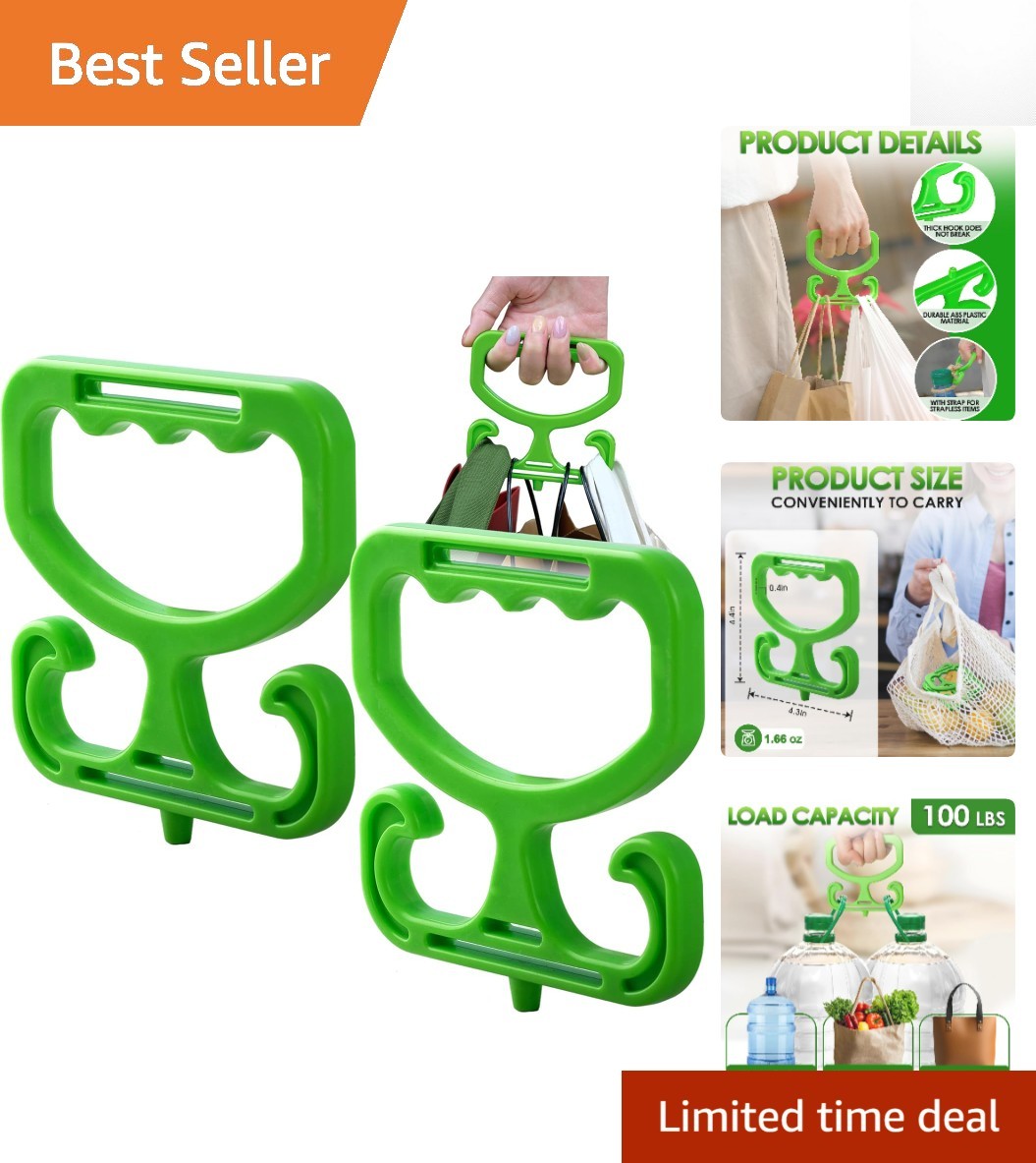 Heavy Duty 2-Pack Bag Carrier – Perfect for Shopping, Holds Up to 100lbs