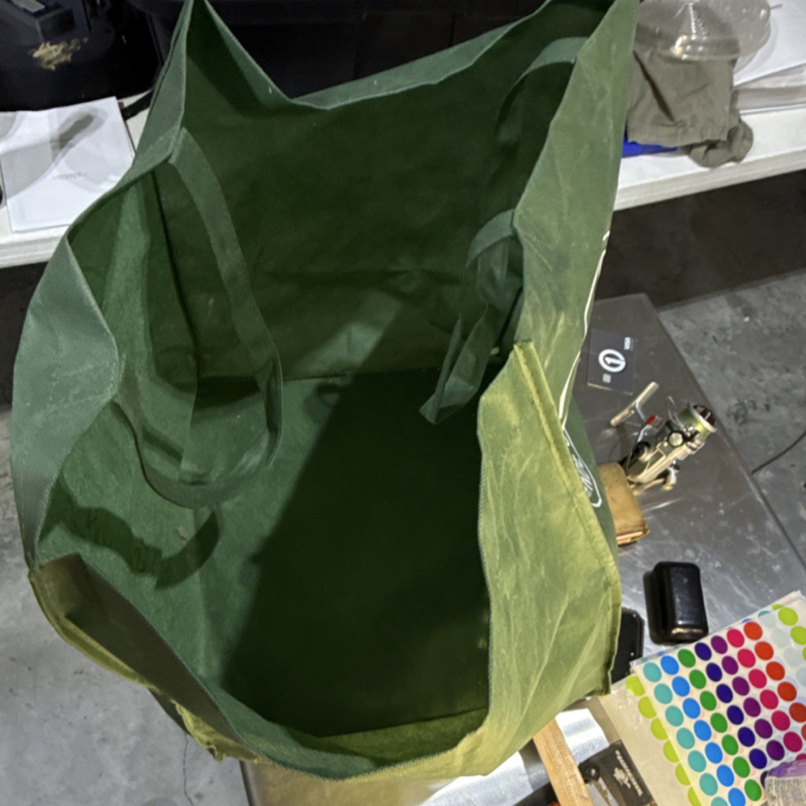 Williams-Sonoma Green Polyester Large Foldable Reusable Shopping Bag Modern