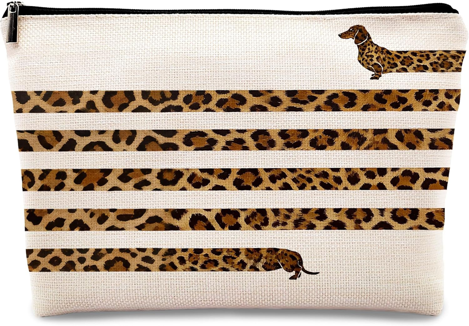 kdqua Funny Leopard Print Dachshund Makeup Bag, Doxie Gifts,…
