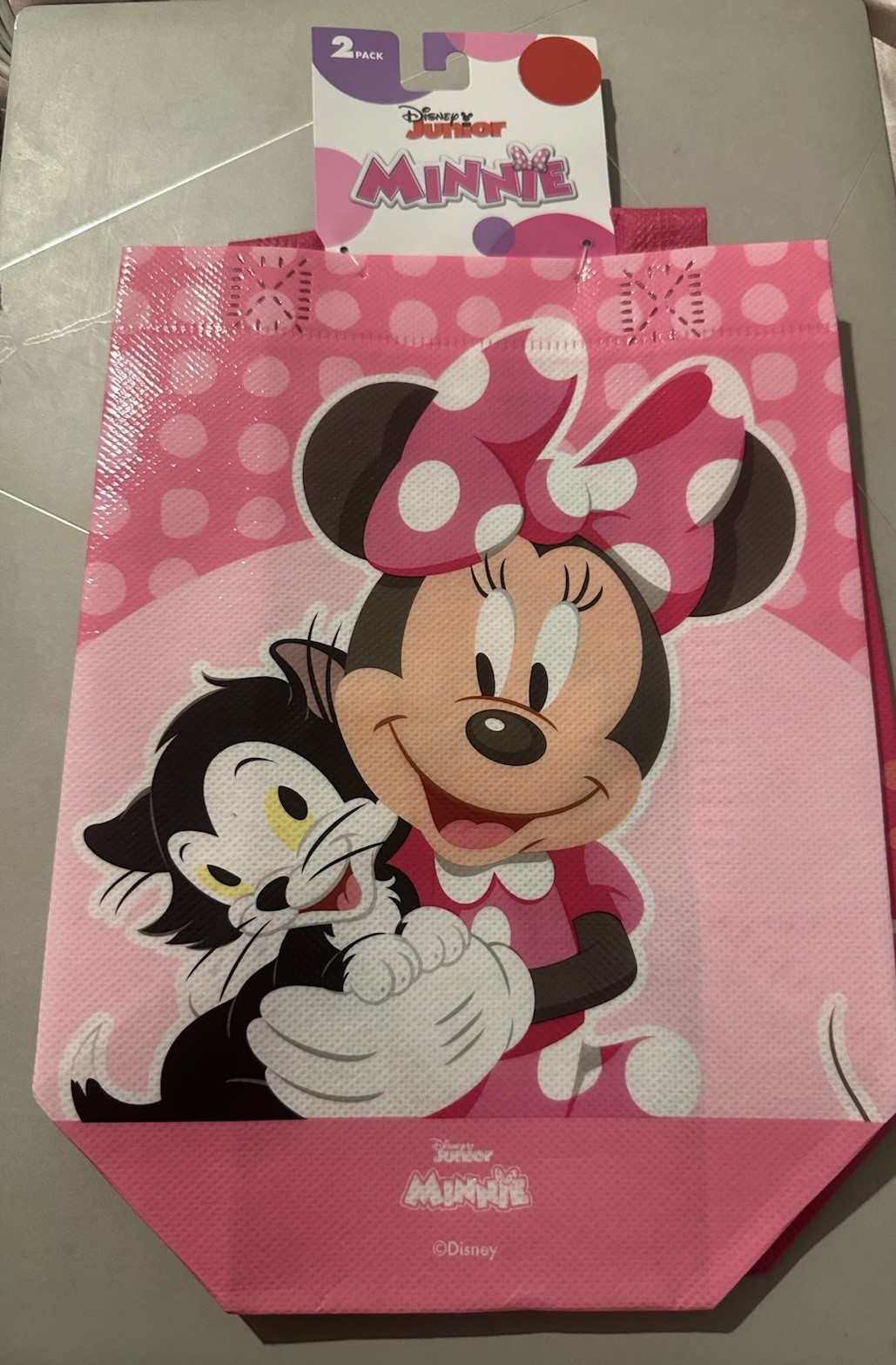 2 Pack Disney Jr Minnie 7x8x3.5 Inch Bags Kids Character Party W/Handles