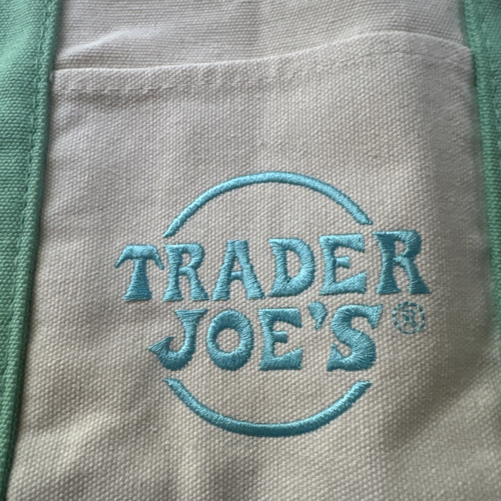 Trader Joe’s Mini Canvas Tote Bag Mint Green Pastel Reusable NEW 2026