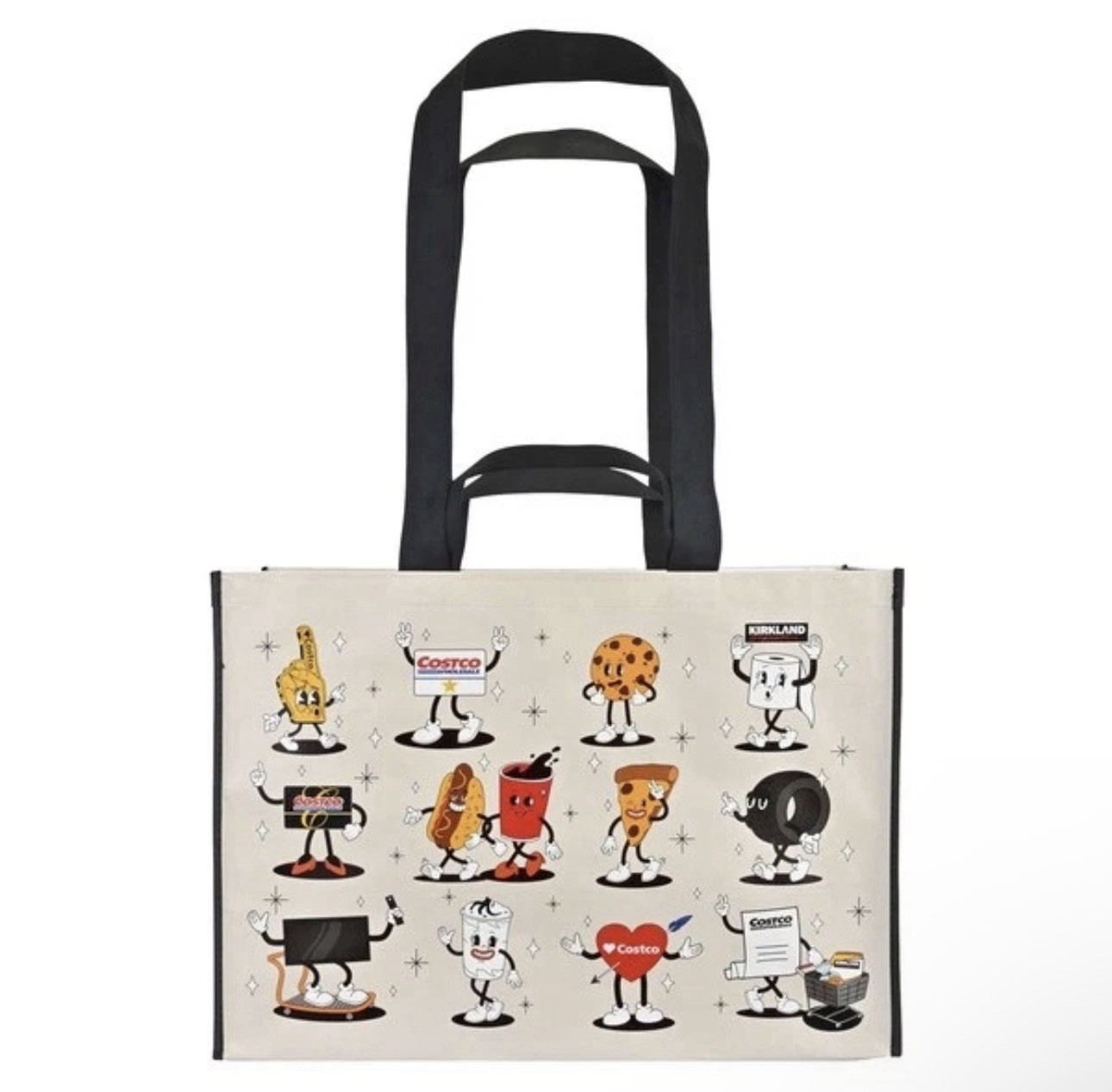 COSTCO KEEP COOL REUSABLE CHARACTER TOTE SHOPPING BAGS- 8 BAGS -LARGE HEAVY DUTY