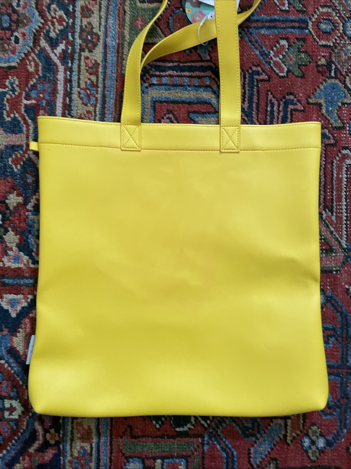 NWT LINE FRIENDS Sally Faux Leather Large Purse Tote Shopping Bag Yellow