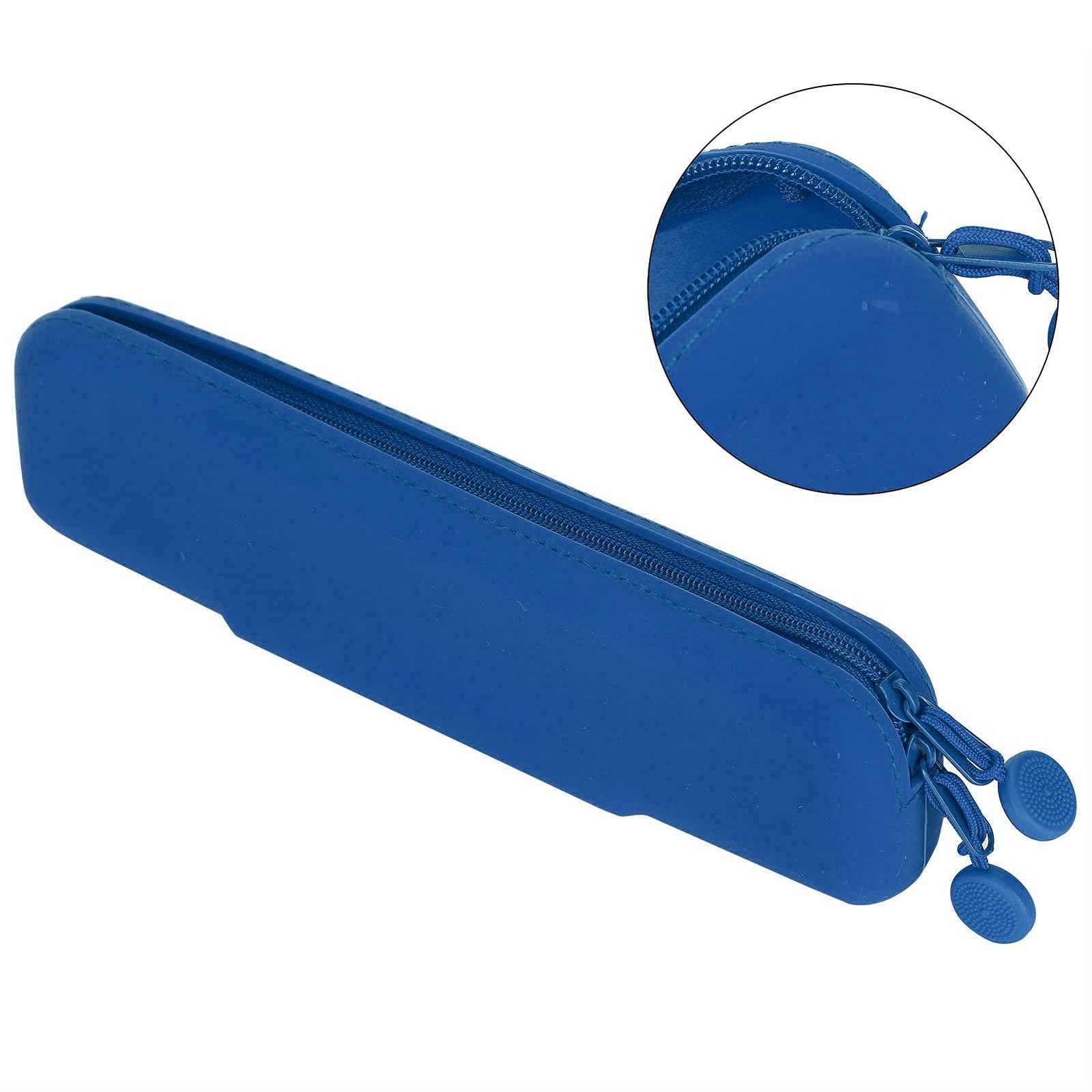 Fydun Mini Pen Silicone Storage Bag Travel Pencil Zipper Pouch blue(small)