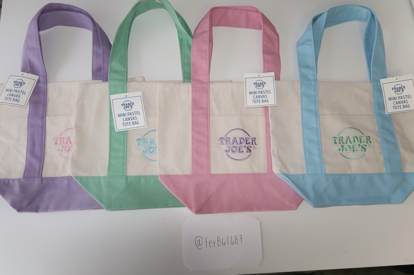 Trader Joe’s Mini Pastel Canvas Tote Bag (Set of 4) – Limited Seasonal Release