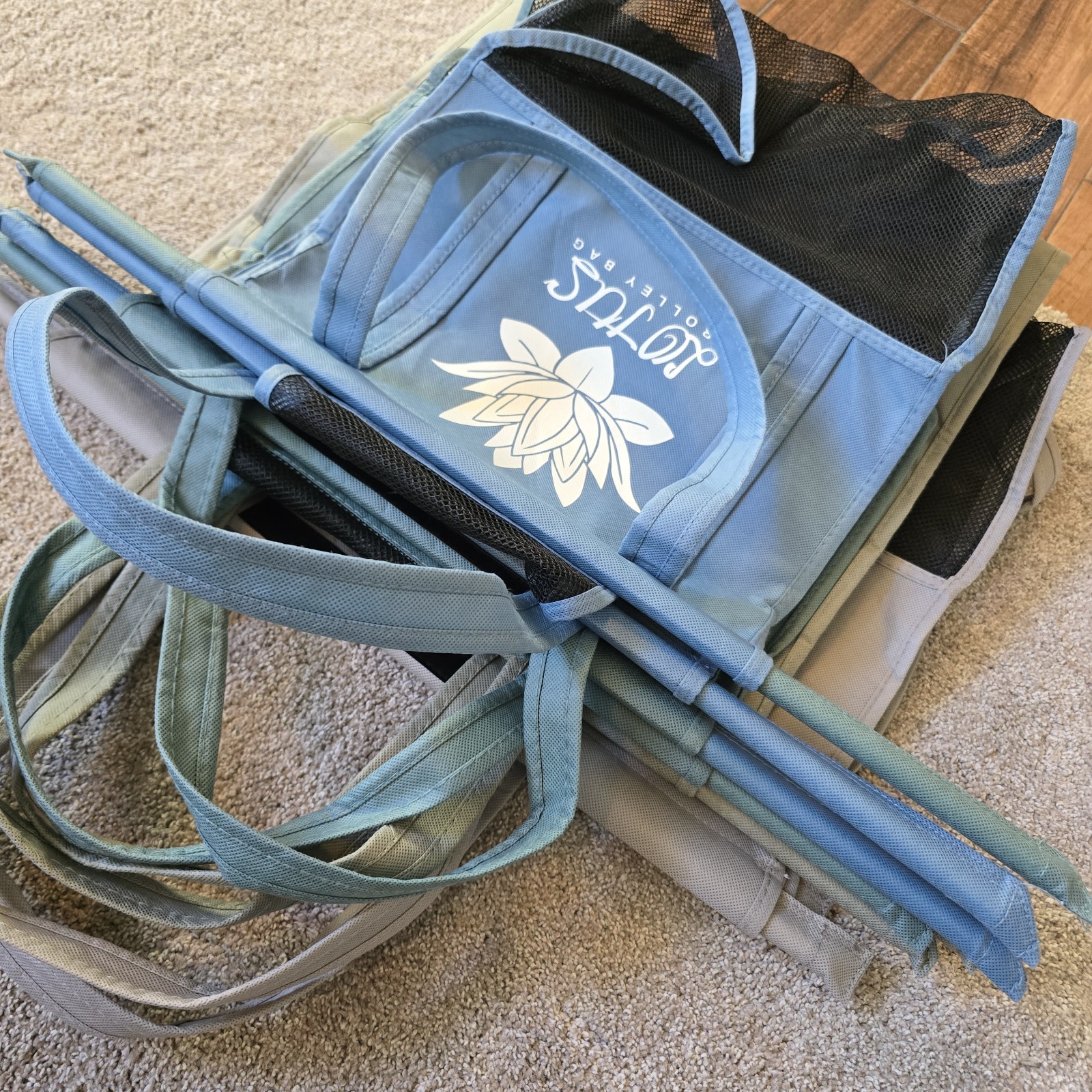Lotus Trolley Bag hanging reusable grocery bags for shopping cart 4 bag set