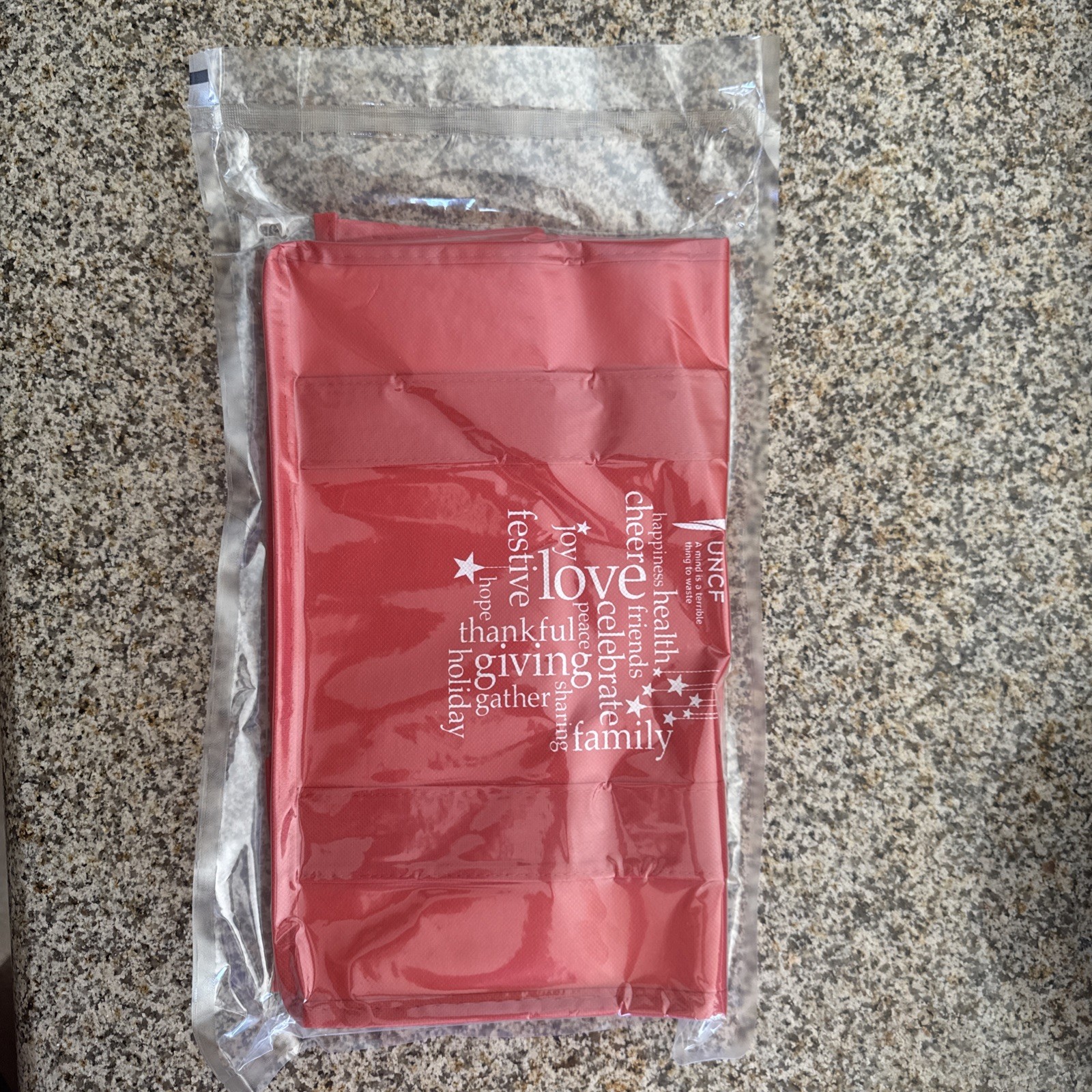 New UNCF Red Reusable Cloth Bag A Mind Is A Terrible Thing To Waste Holiday Joy