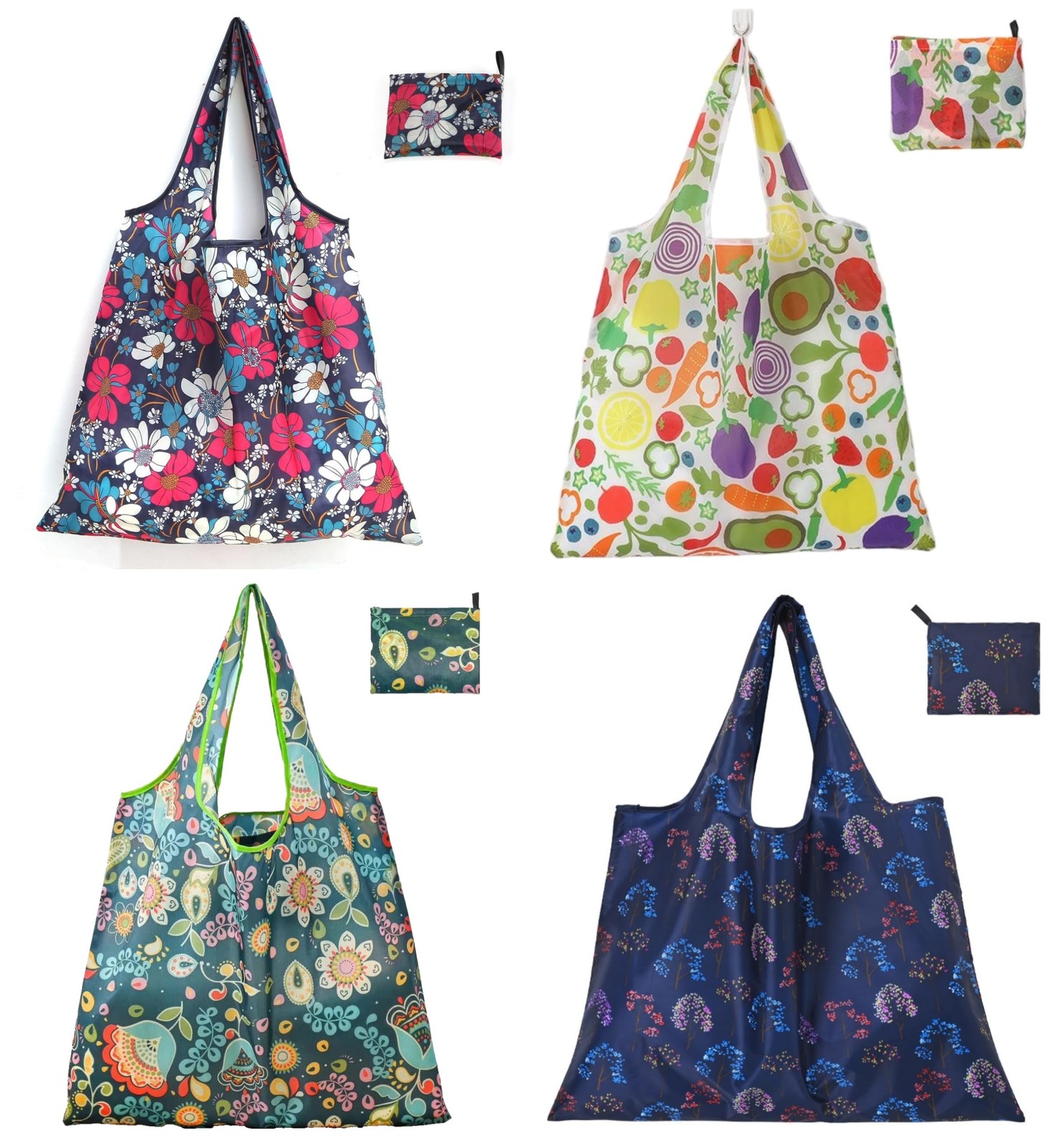 Extra Large Foldable Reusable Shopping Bags Washable Polyester Pocket