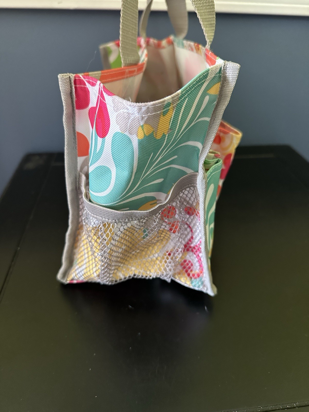 Thirty-One Keep It Island Damask Caddy Tote Bag 13” Colorful Floral Beach Pool
