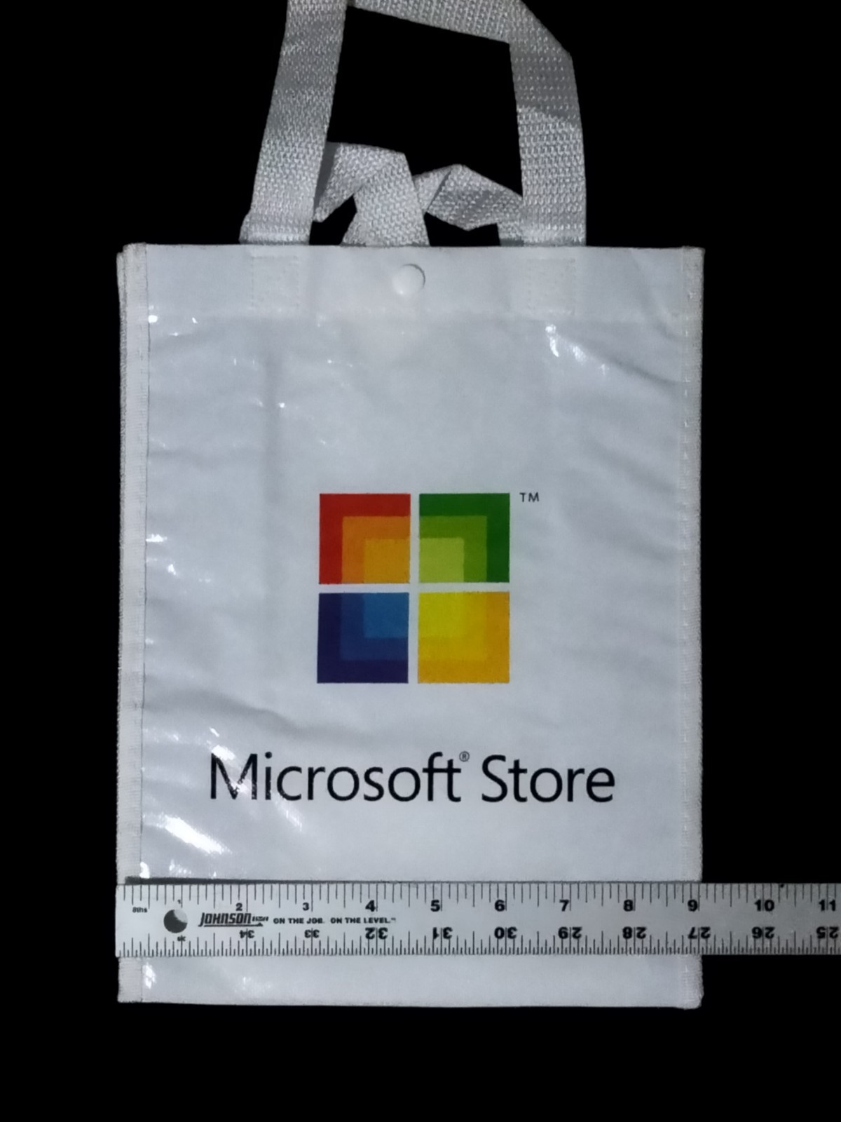 NEW Microsoft Reusable Tote Shopping Bag Carry Straps Button Closure