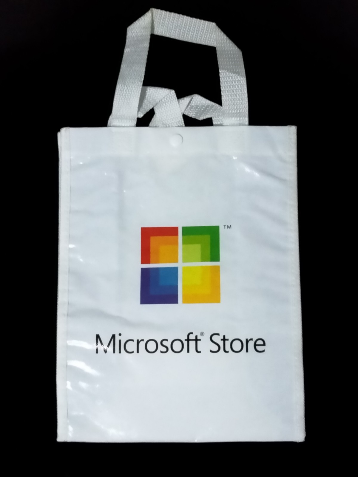 NEW Microsoft Reusable Tote Shopping Bag Carry Straps Button Closure