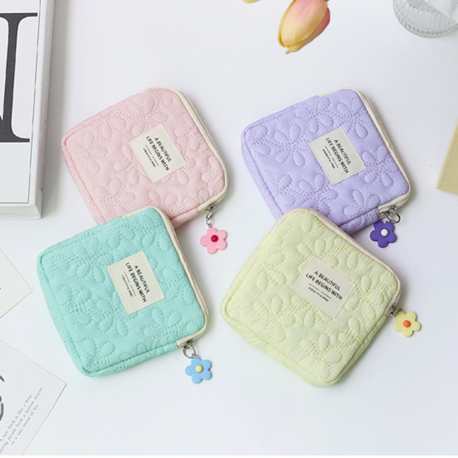 Thereisno Fashion Women Small Cosmetic Bag 11.5x2cm/4.53×0.78inches, Blue