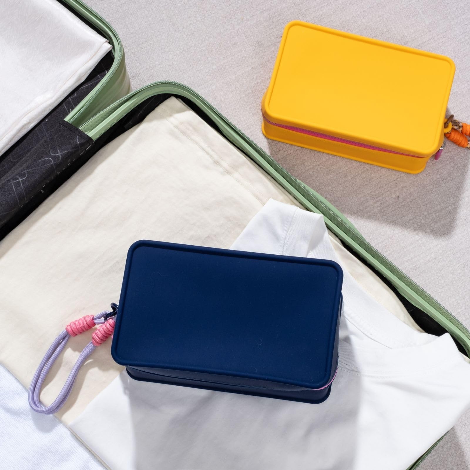 Travistar Silicone Travel Makeup Bag – Large Capacity Make Up blue-regular