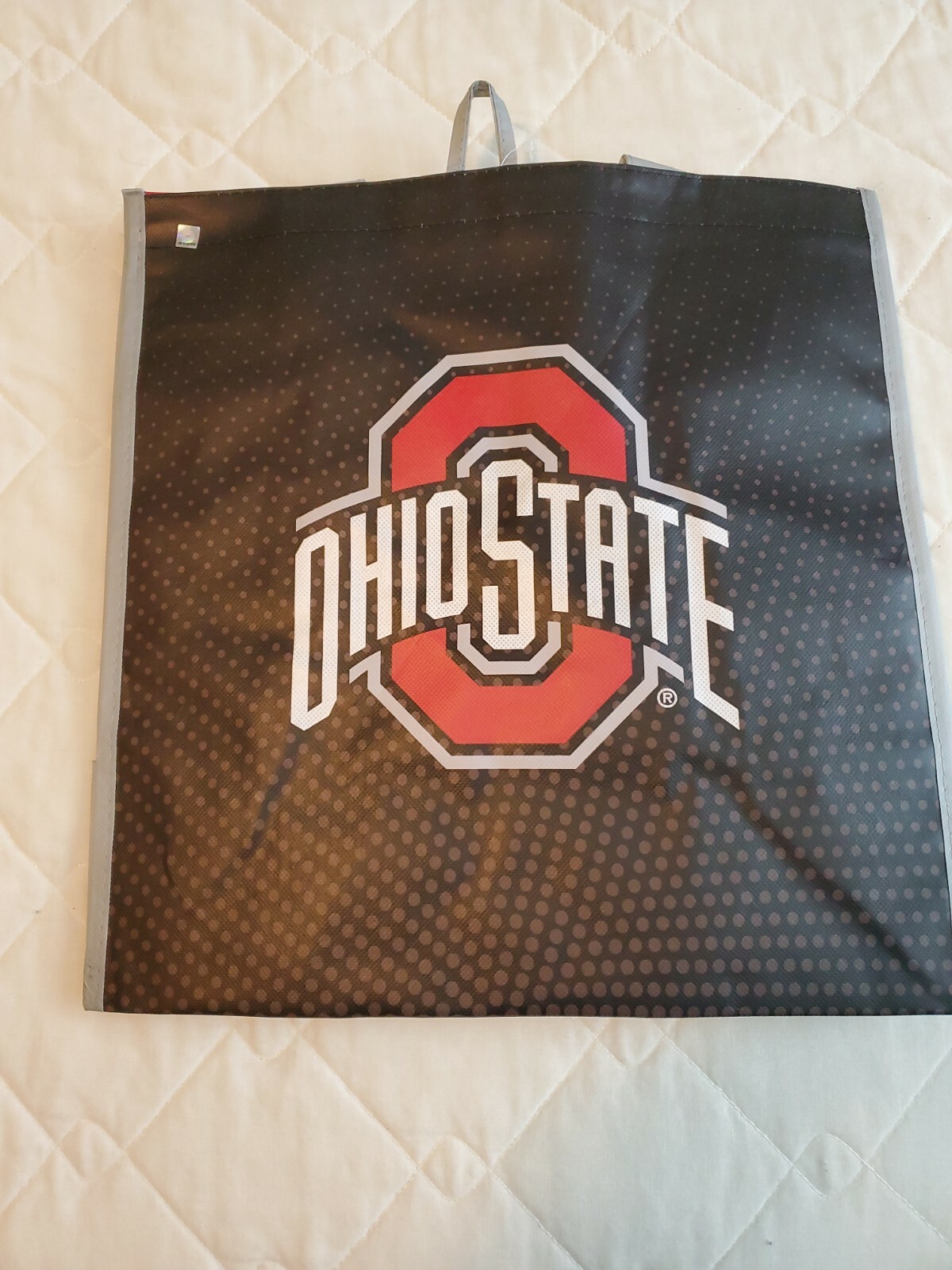 Ohio State Buckeyes Reusable Shopping/Gift Bag Black w/ Red Gray Straps