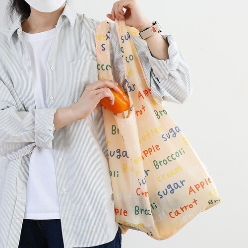 Korean Romane Brunch Brother Design Eco Foldable Reusable Shopping Bag 2 size