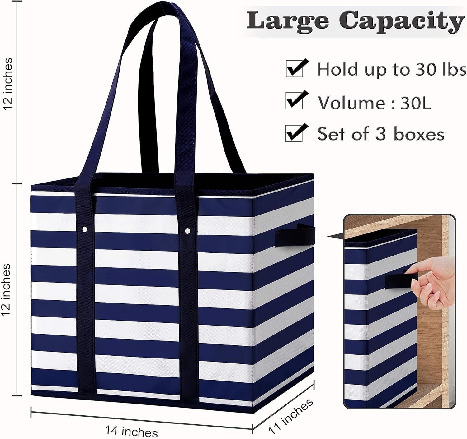 Durable 2 Pack Reusable Tote Bags – Large Size, Collapsible & Water-Resistant