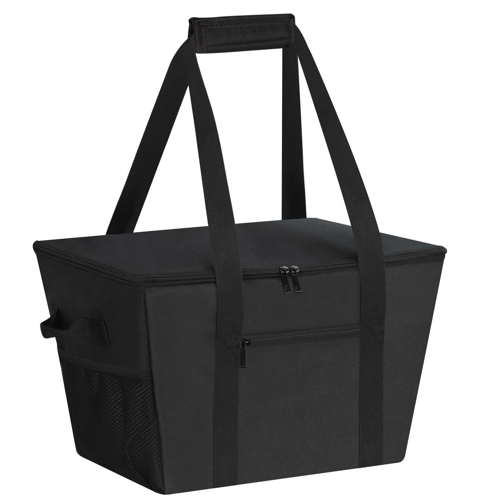 Insulated Grocery Bags Removable Bottom Board Zippered Top Drawstring Cooler