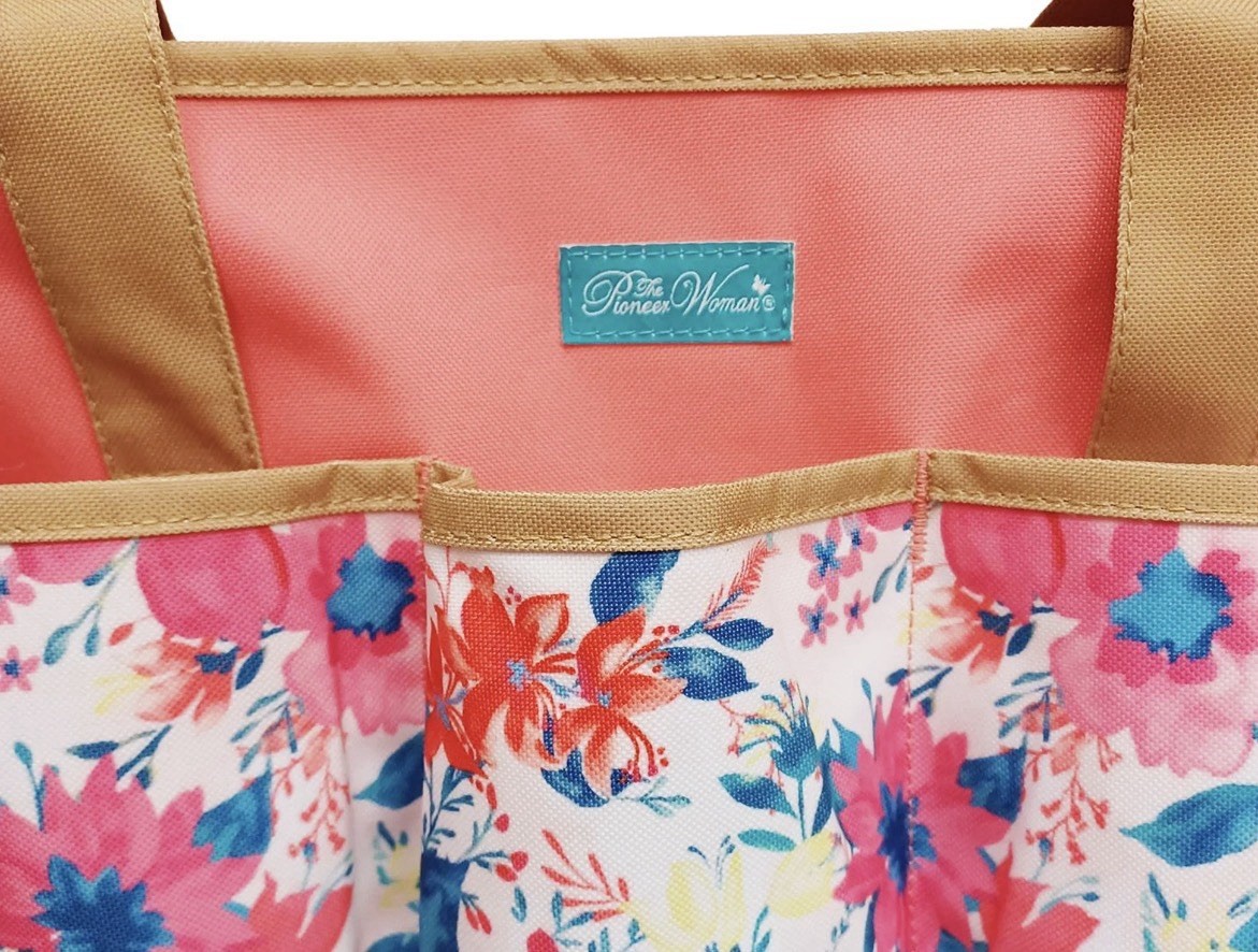 The Pioneer Woman Fresh Floral Garden Tote Bag w/ Pockets for Storing Essentials