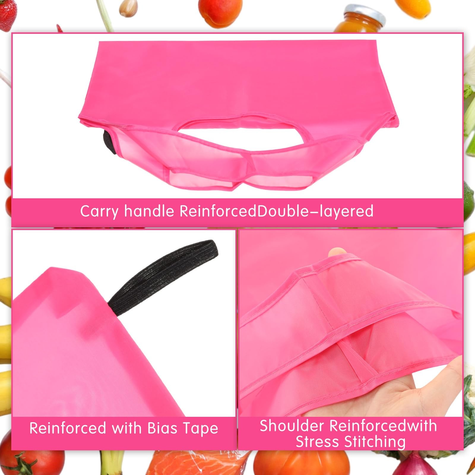 24 Pcs Durable Folding Reusable Grocery Bags Bulk Recycle Shopping Bags with …
