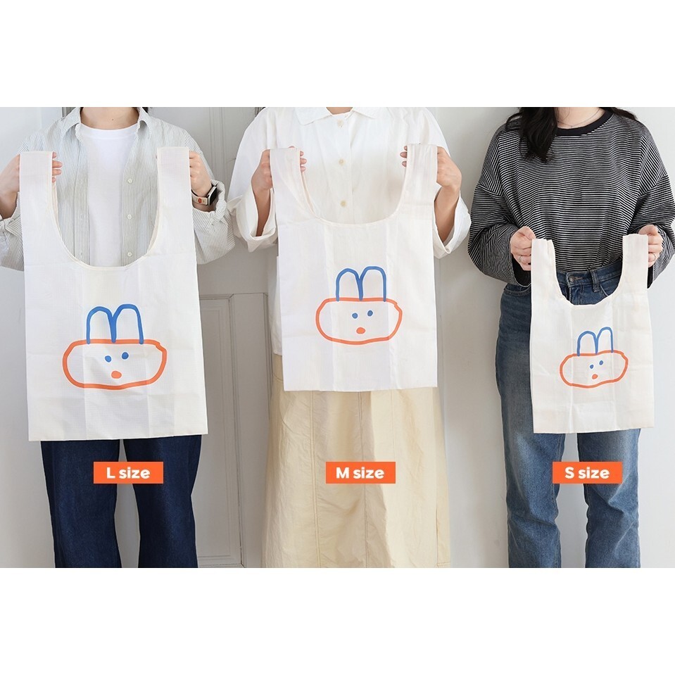 Korean Romane Brunch Brother Design Eco Foldable Reusable Shopping Bag 2 size
