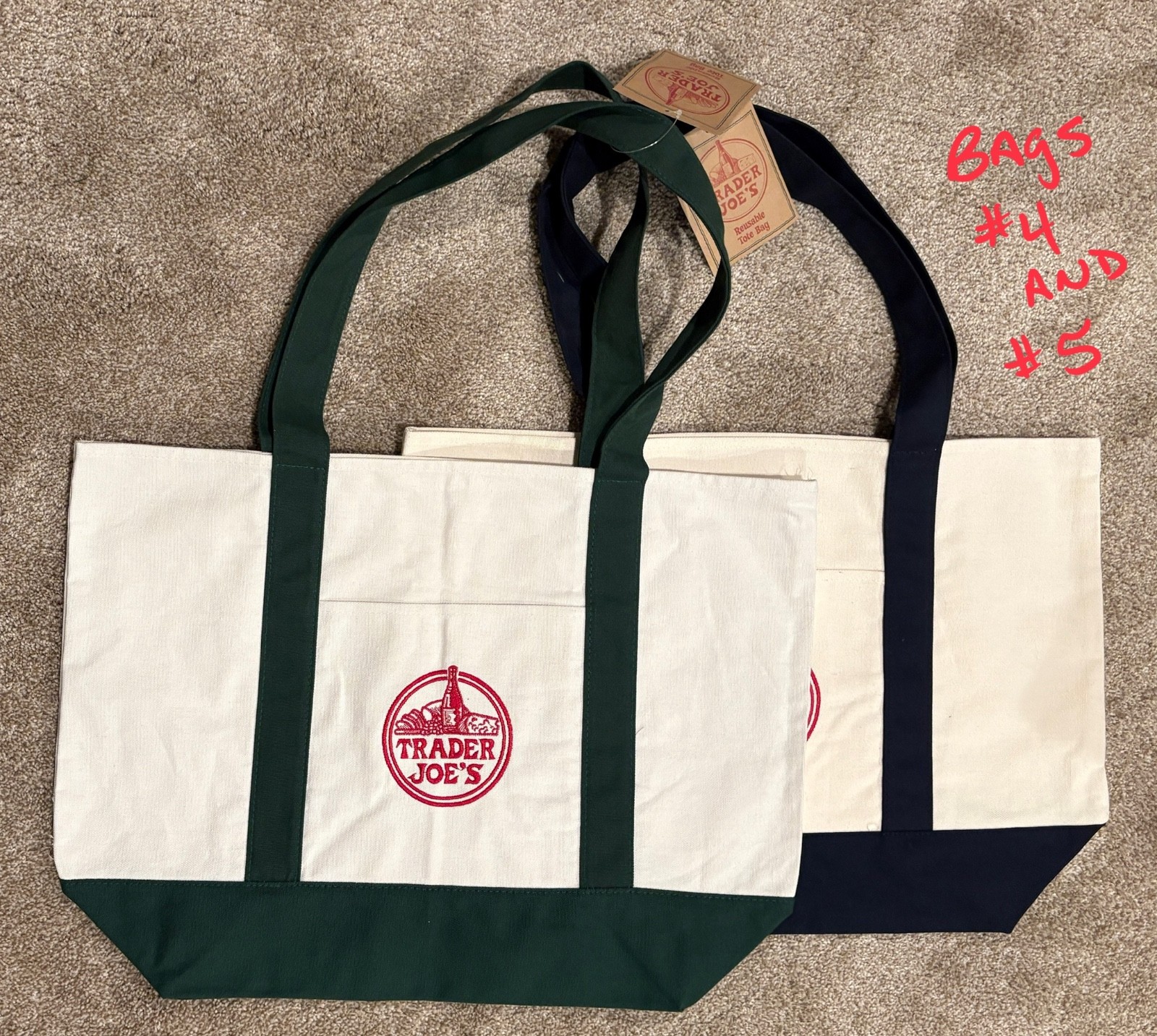 Collector Lot of 10 Different Trader Joe’s Tote Bags All New
