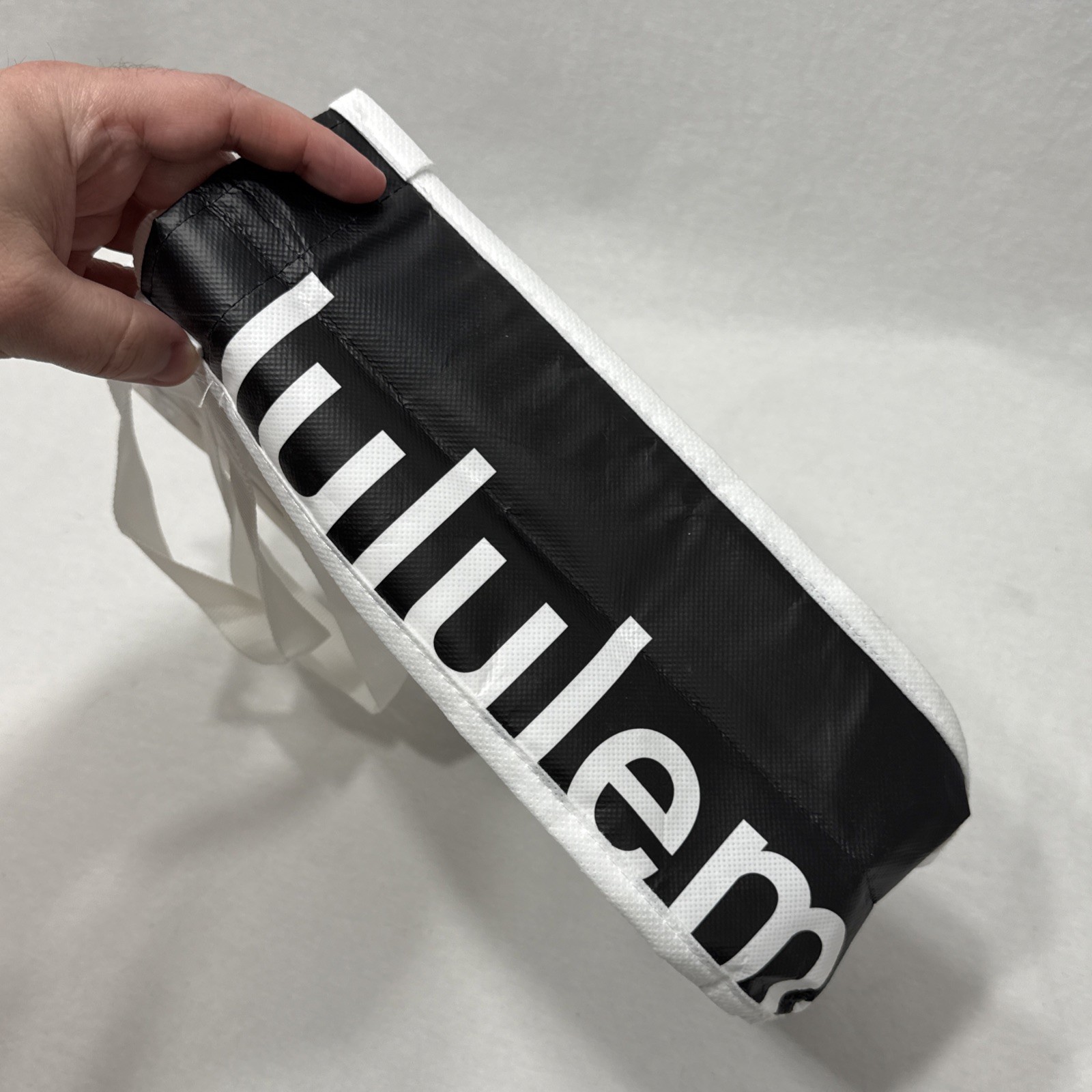 Lot of 2 Lululemon Reusable Tote White-Black | Tan Classic Shopping Bags