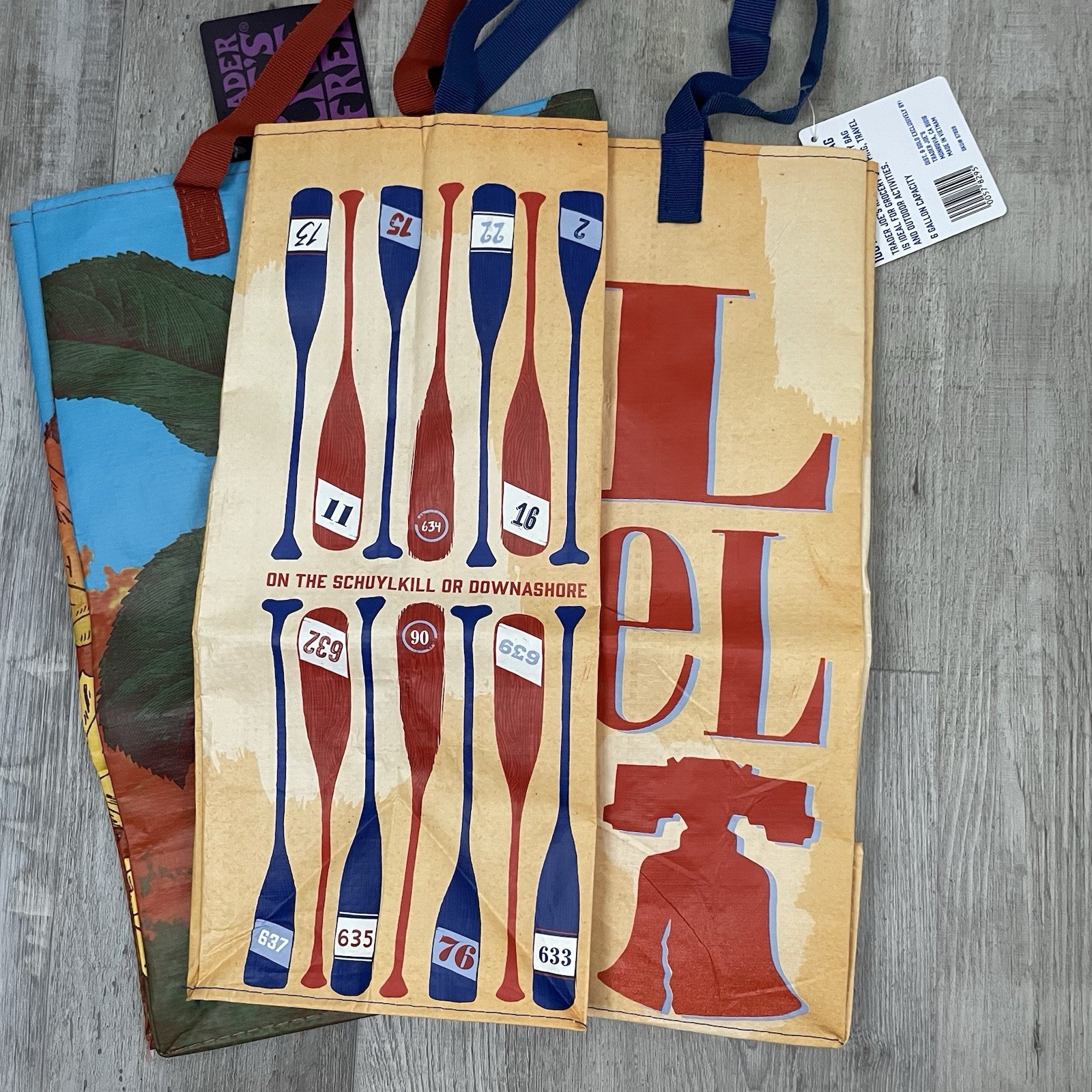 Trader Joes Lot Of 3 Reusable Bags 6 Gallon Alabama Philadelphia New Hampshire