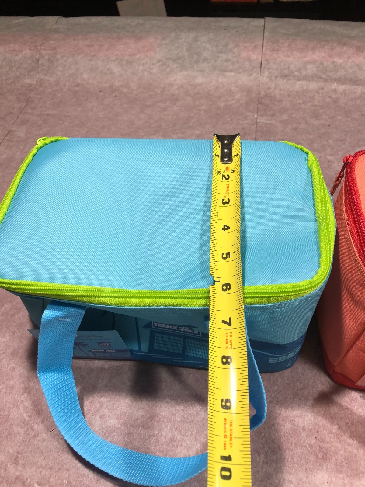 Trader Joe’s Mini Insulated Bag Blue Peach 2 Bags Tote New Lunch