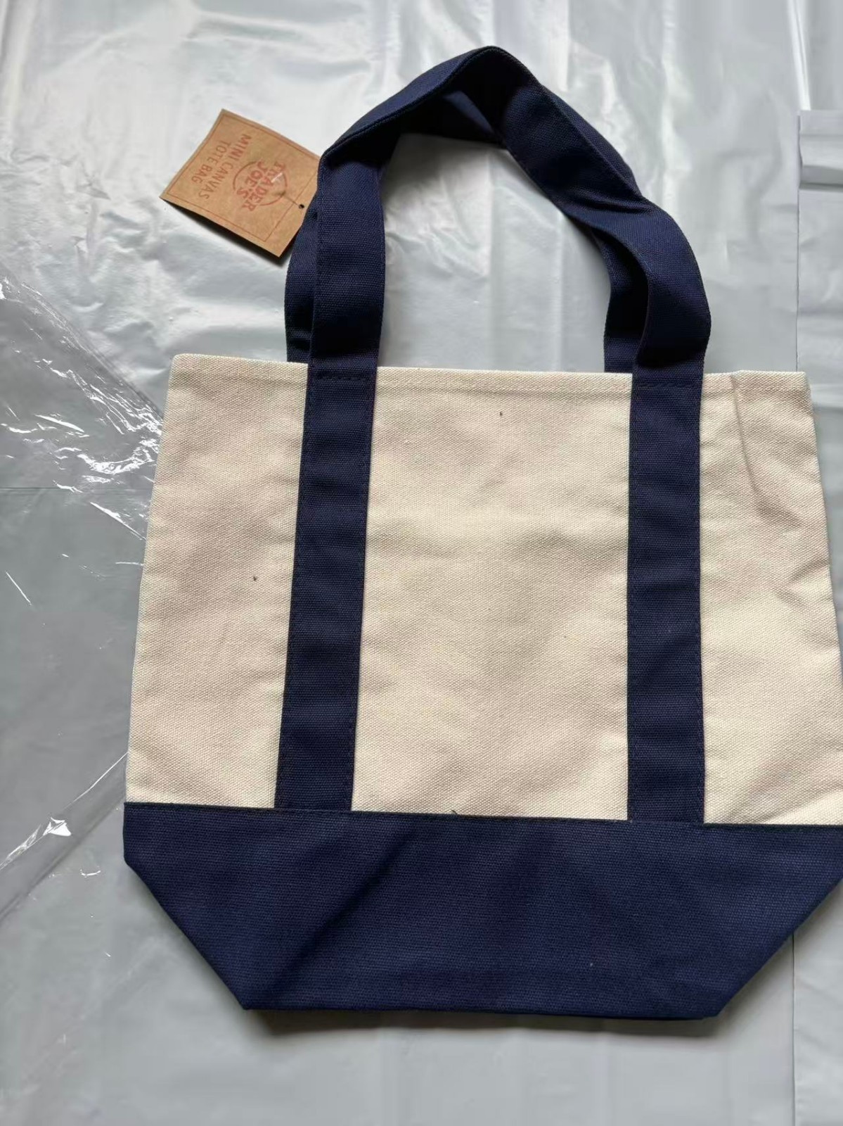 1PC Dreamy navy Trader Joe’s Pastel Mini Canvas Tote Bags New Year gift bag