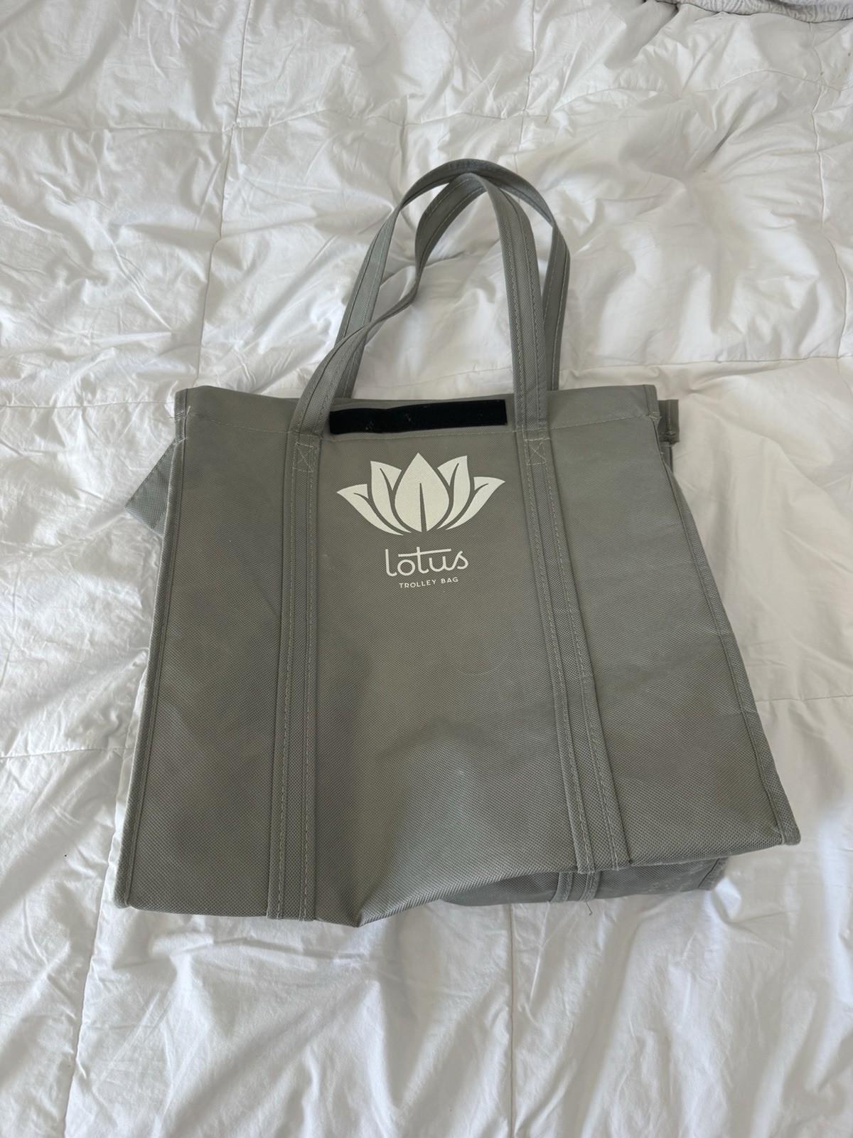 Lotus Insulated Trolley Tote Bag Gray Reusable Grocery Cooler