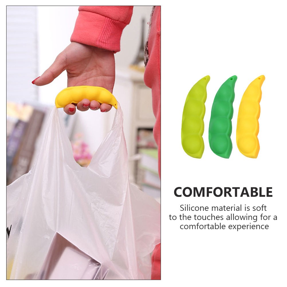 3 Pcs Removable Silicone Handle Shopping Bag Grip Grocery Handles