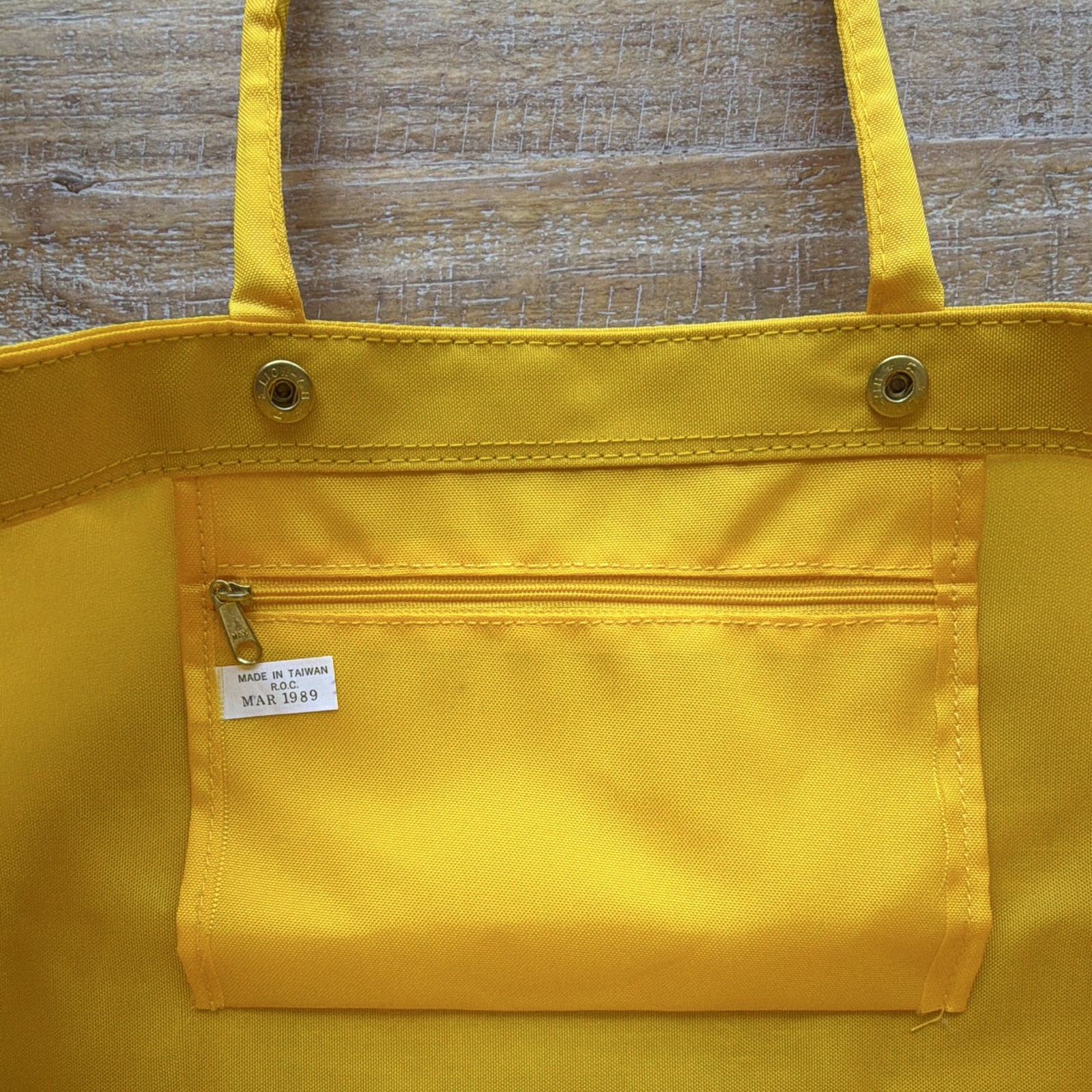 Vintage 1989 Kodak Yellow Tote Bag w/ Interior Pocket, 13x10x14 in