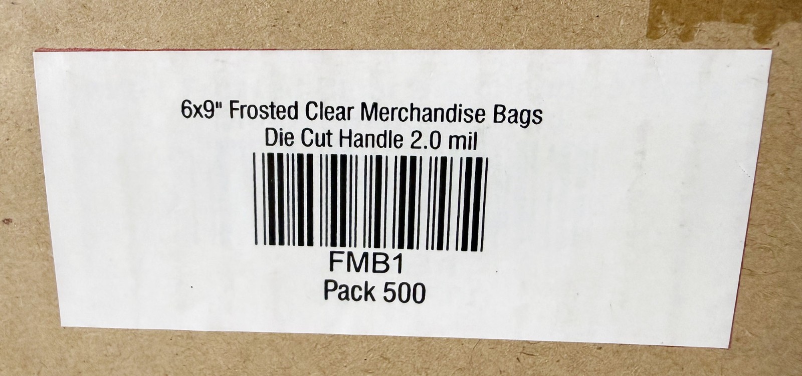 Box of 500 6×9 Frosted Clear Die-Cut Merchandise Bags 2.0 Mil NEW