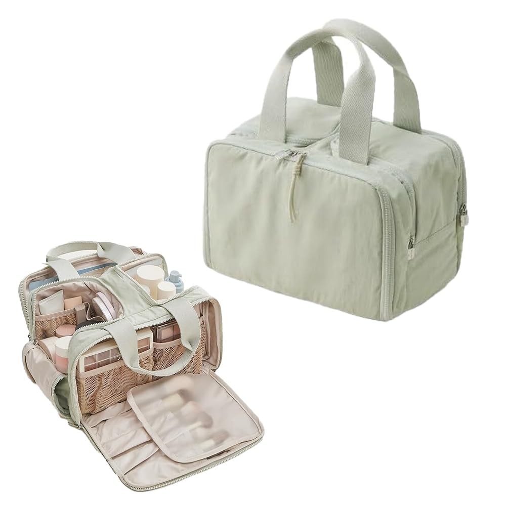 YDR Travel Makeup Bag with Wet 10.24 inches x 6.3 x 7.09 inches, Green