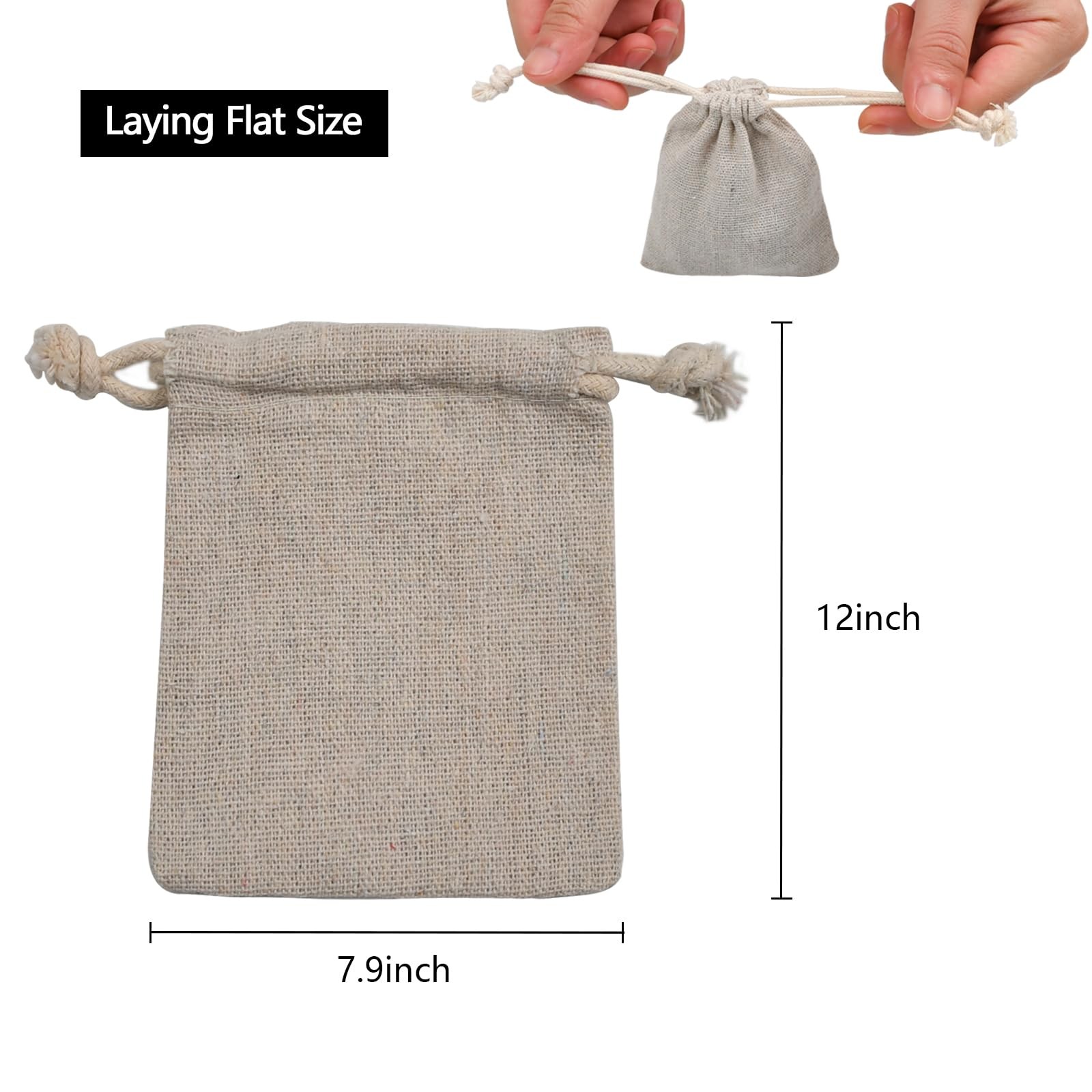 100pcs Double Canvas Drawstring Bag Cotton Pouch Gift Sachet Bags Muslin Bag …