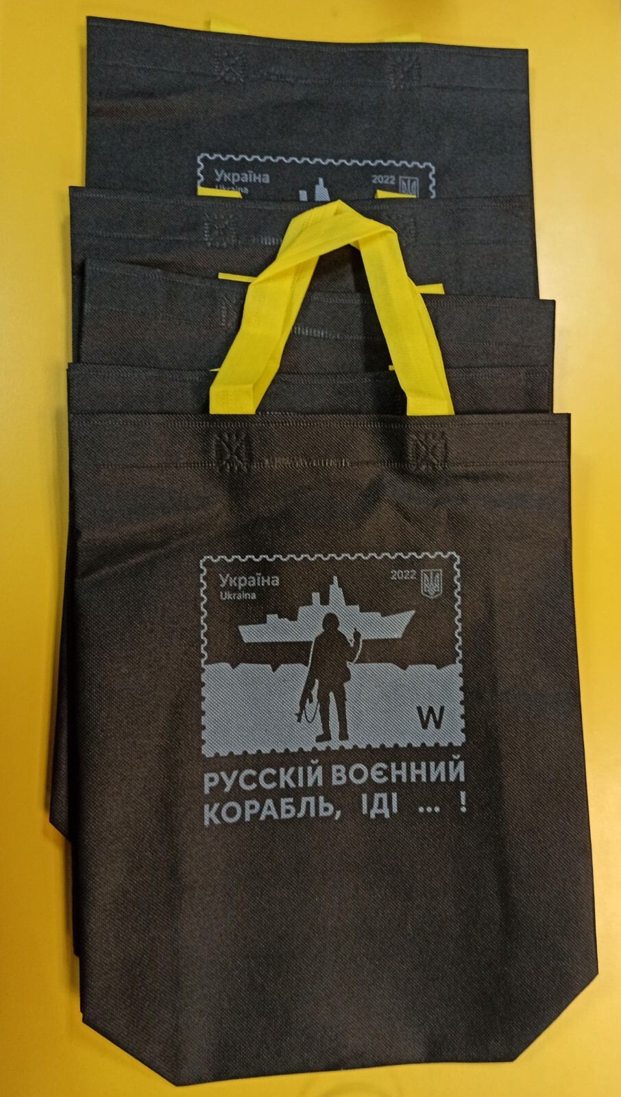 Russian Warship Reusable Shopping Bag Eco-Friendly Storage Grocery Bags 5pcs