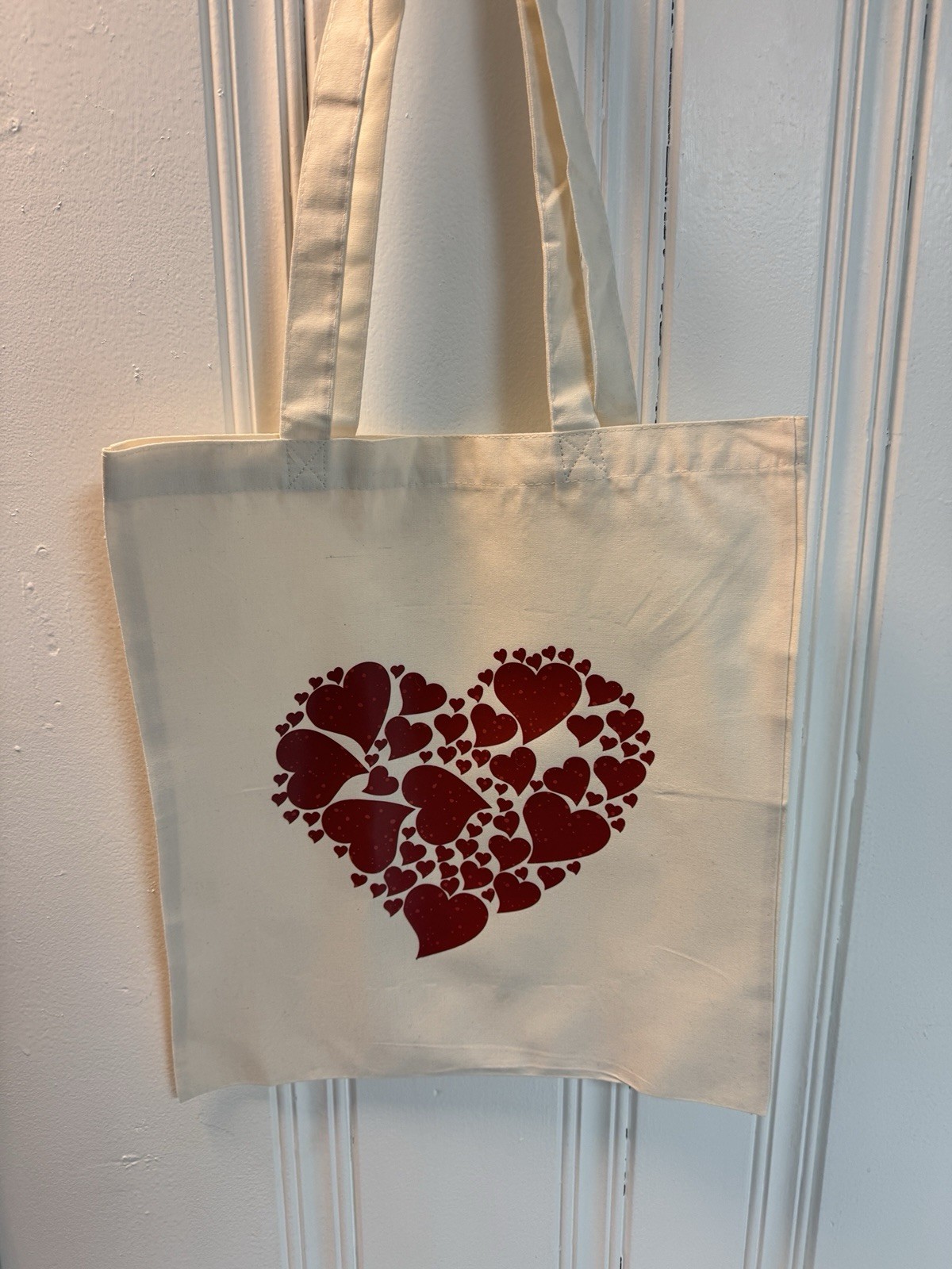 CUSTOM Reusable CANVAS TOTE BAG Valentine’s Day Graphic Book Grocery Bag