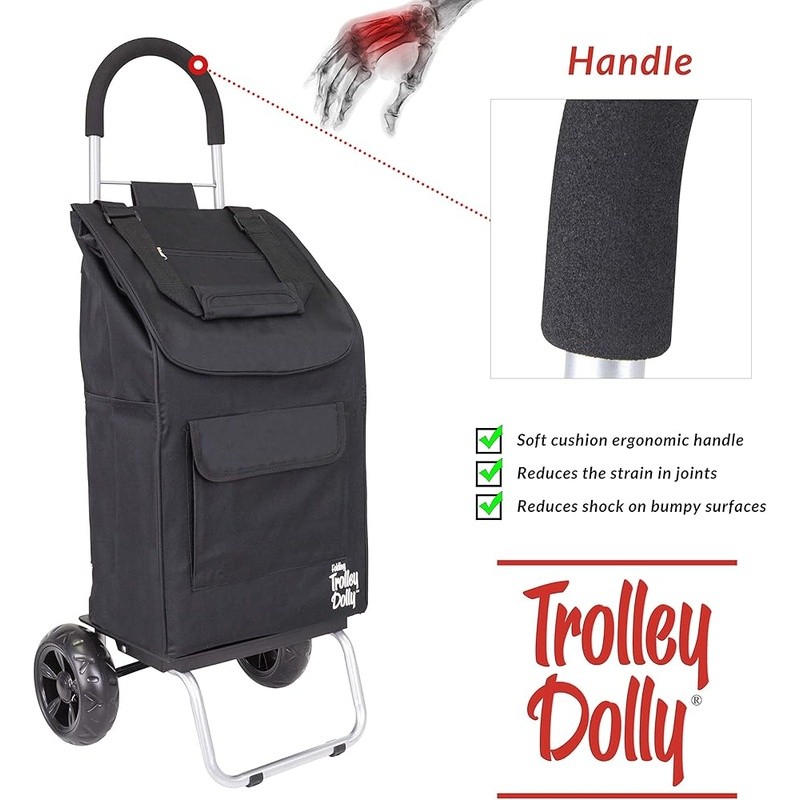 Oversized Wheeled Shopping Utility Tote Durable Removable Bag W/ Pockets New