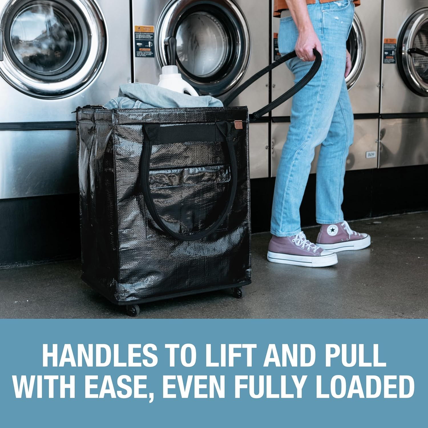 Hauler Rolling Tote Bag, 90L Collapsible Portable Shopping Cart with Wheels for