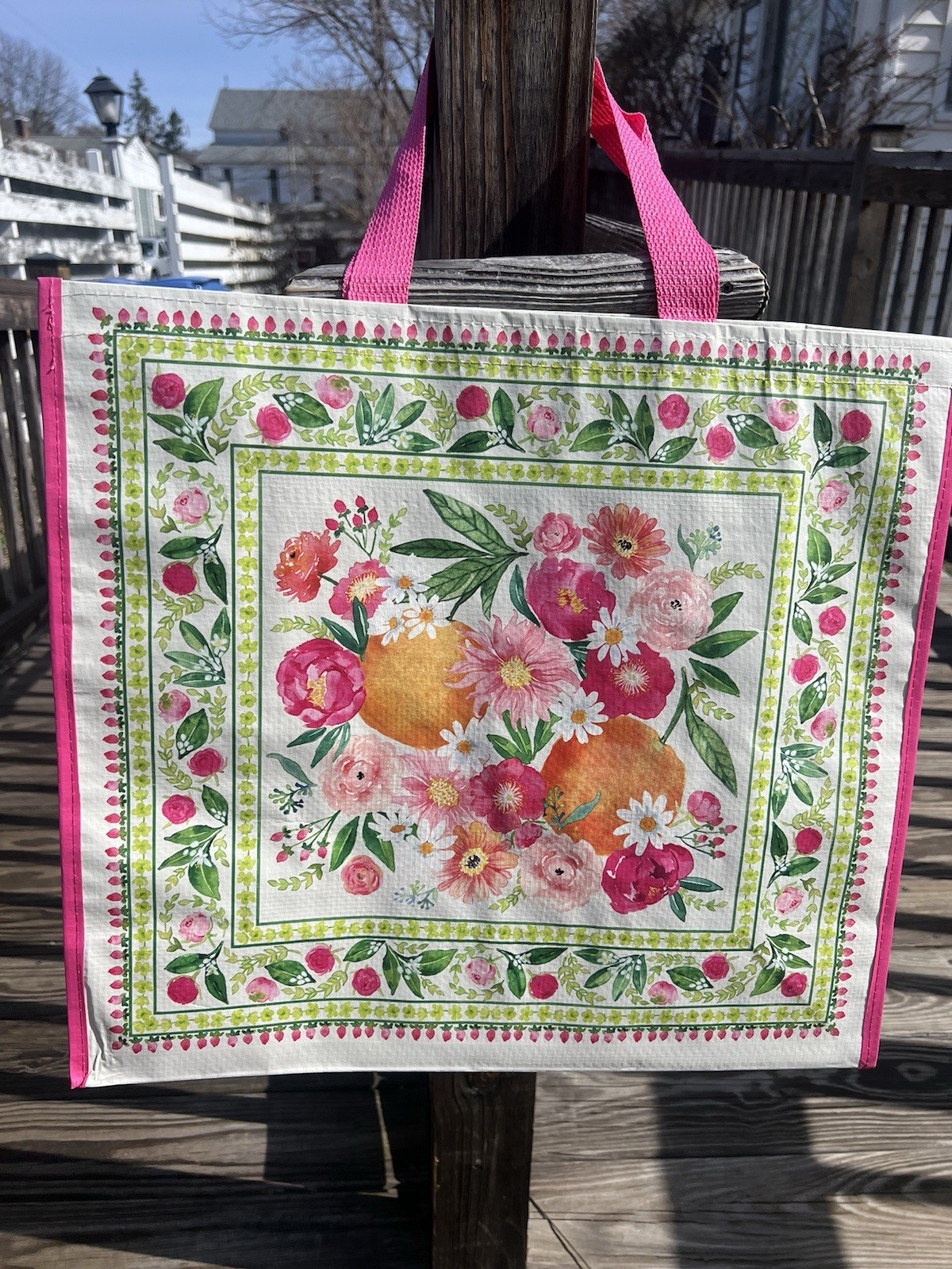 REUSABLE SHOPPING TRAVEL TOTE BAG FLORAL🦋 ECO FRIENDLY 🌸NEW