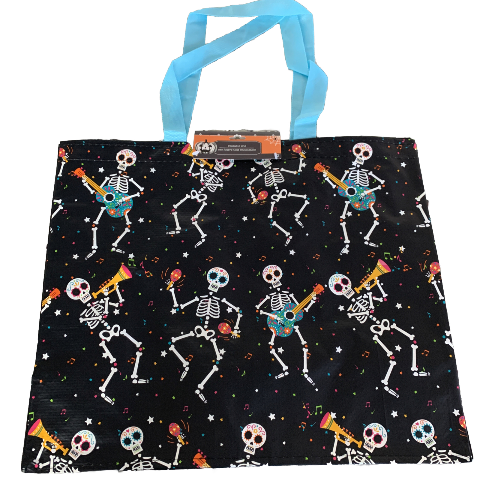 Halloween Tote Bag Day Of The Dead Sugar Skull Skeleton Dia De Los Muertos NWT