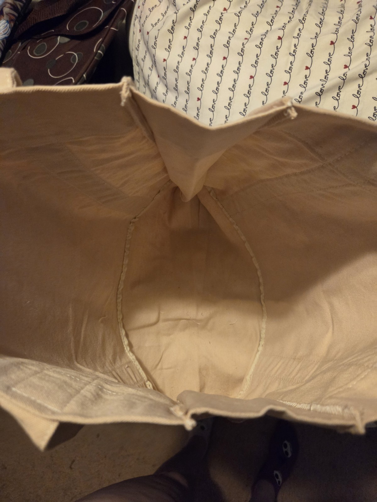 DEMDACO Fly Tote Bag Canvas Butterfly Beige/Multicolor 16x12x12 in