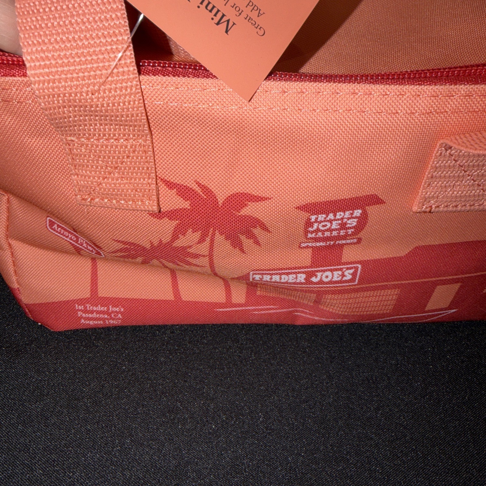 Trader Joe’s Mini Insulated Tote Bag -Peach/ Rose -New With Tags