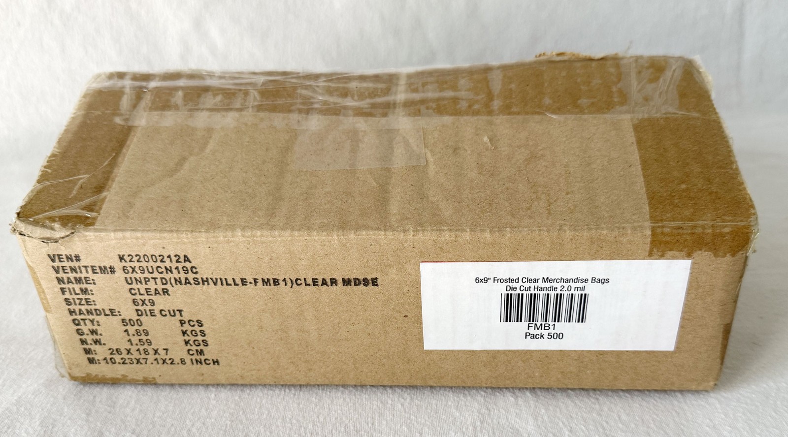 Box of 500 6×9 Frosted Clear Die-Cut Merchandise Bags 2.0 Mil NEW