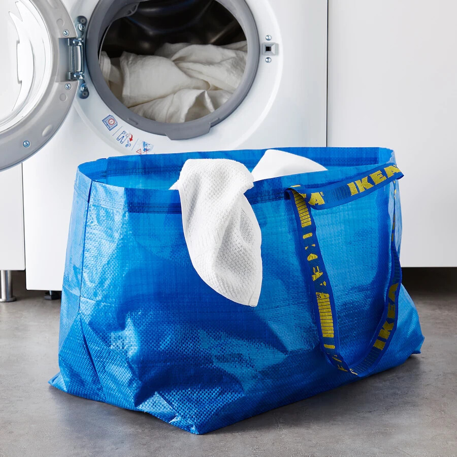 IKEA LARGE BLUE BAG Shopping Grocery Laundry Storage Tote Bags Strong FRAKTA.