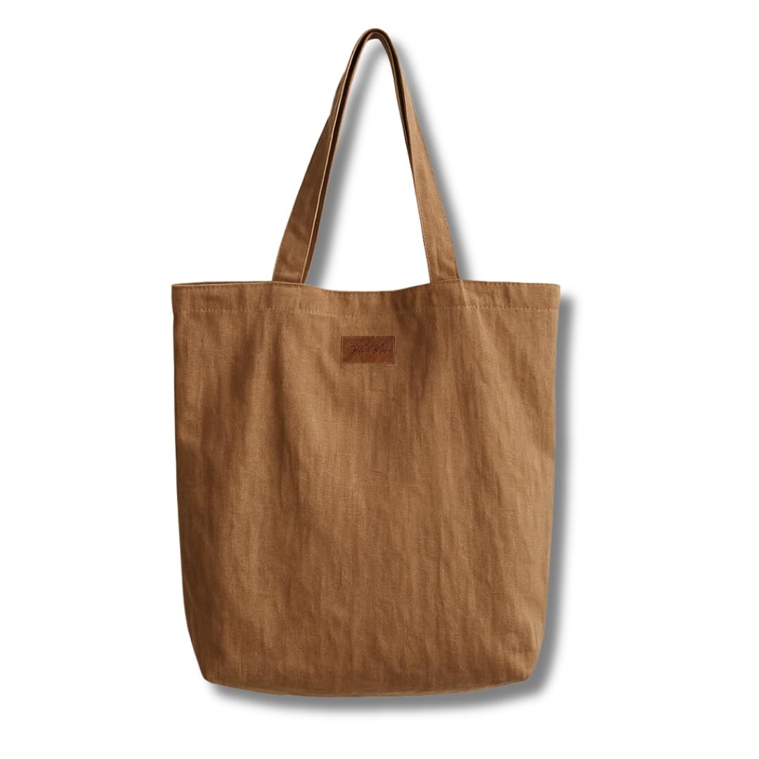 100% Linen Tote Bag – OEKO-TEX Certified, Reusable & Eco-Friendly, Machine Wa…