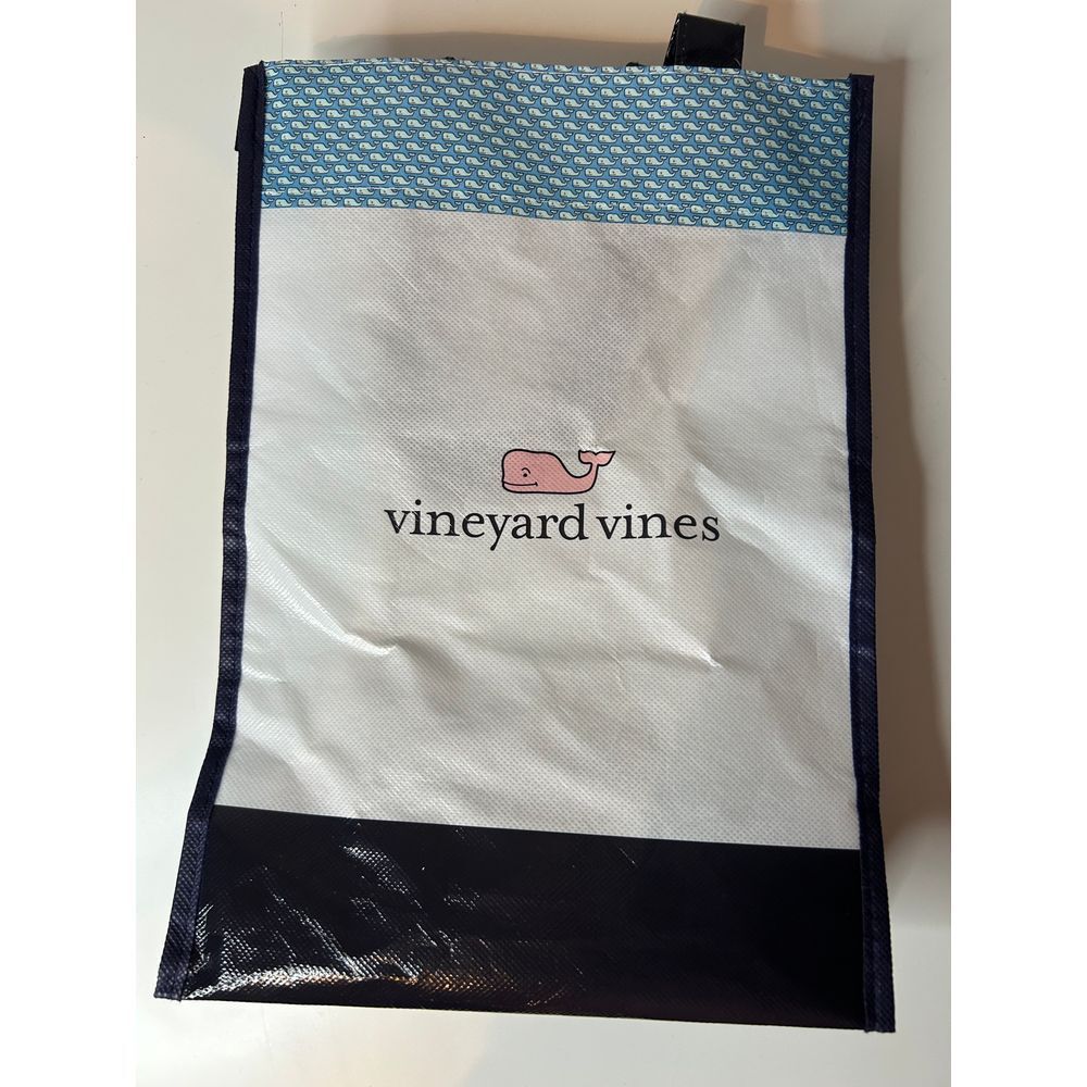 Vineyard Vines Reusable Shopping Tote Bag Eco-Friendly Whale Logo Pattern