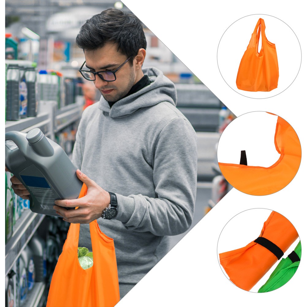 1 Set 4 Pcs Oxford Cloth Large Size Foldable Shopping Bags Portable Bags